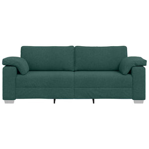 vidaXL Canapé à 3 places vert foncé 220 cm Tissu