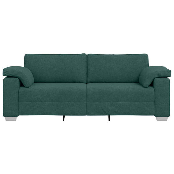 vidaXL Canapé à 3 places vert foncé 220 cm Tissu