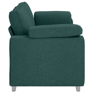 vidaXL Canapé à 3 places vert foncé 220 cm Tissu