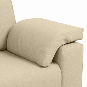 vidaXL Canapé à 3 places Crème 220 cm Tissu