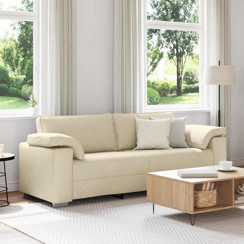 3-Sitzer Sofa Creme Stoff 220 cm