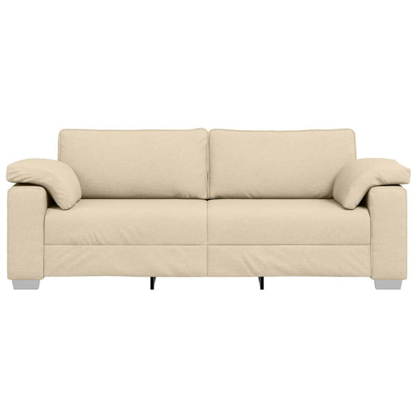 vidaXL Canapé à 3 places Crème 220 cm Tissu