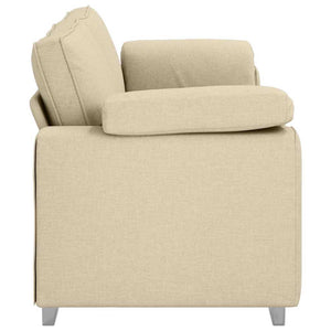 vidaXL Canapé à 3 places Crème 220 cm Tissu