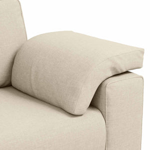 3-Sitzer Sofa Beige Leinenmischgewebe 220 cm