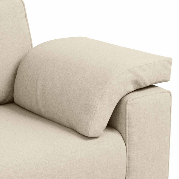 3-Sitzer Sofa Beige Leinenmischgewebe 220 cm