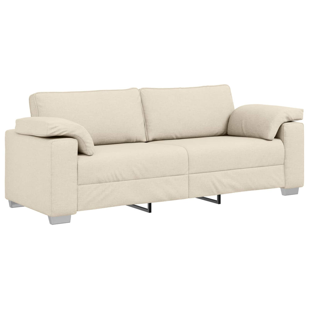 3-Sitzer Sofa Beige Leinenmischgewebe 220 cm