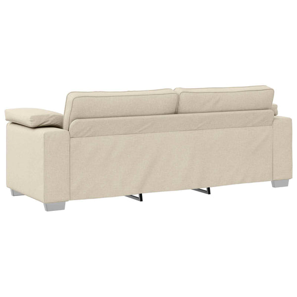 3-Sitzer Sofa Beige Leinenmischgewebe 220 cm