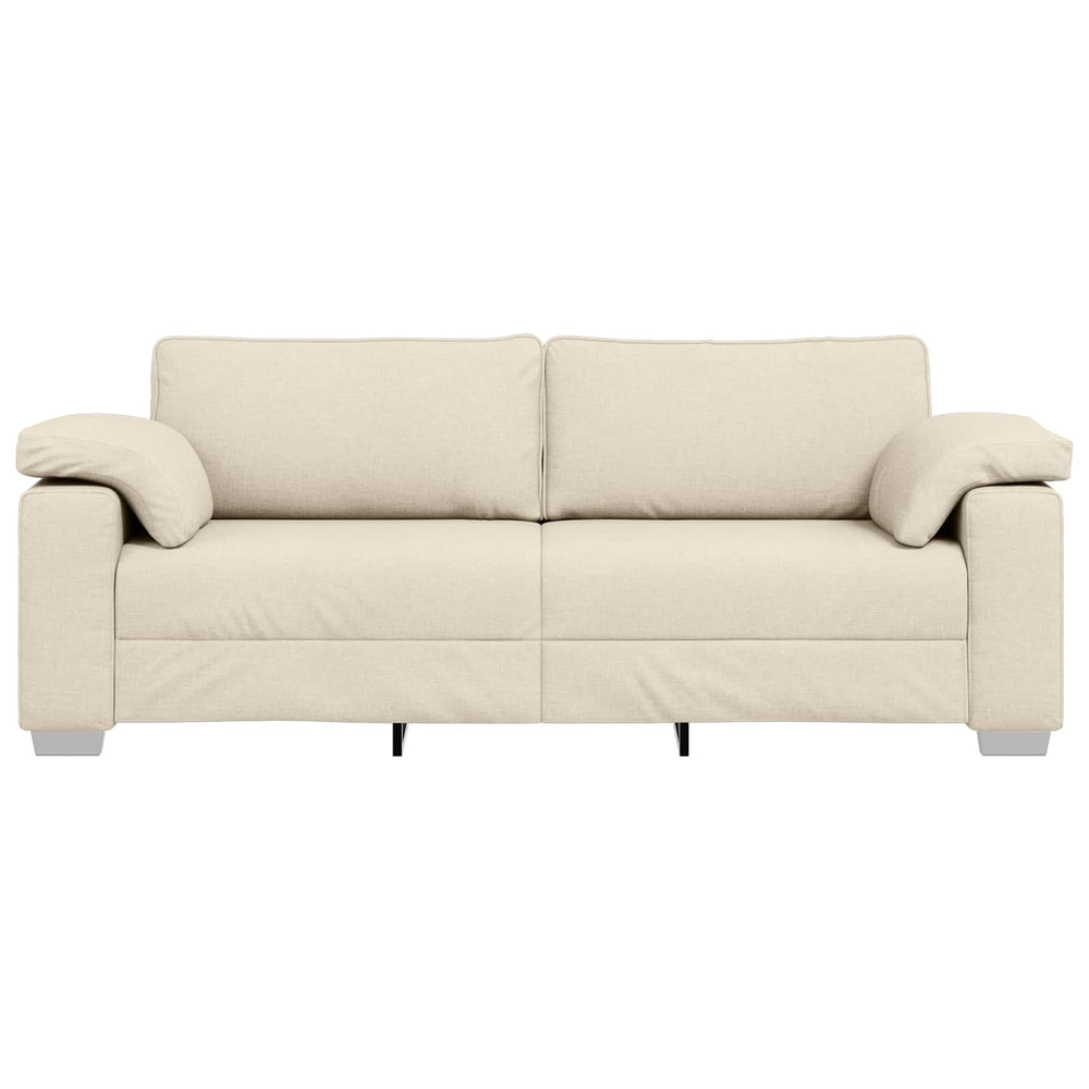3-Sitzer Sofa Beige Leinenmischgewebe 220 cm