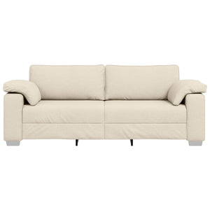 3-Sitzer Sofa Beige Leinenmischgewebe 220 cm