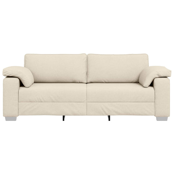 3-Sitzer Sofa Beige Leinenmischgewebe 220 cm