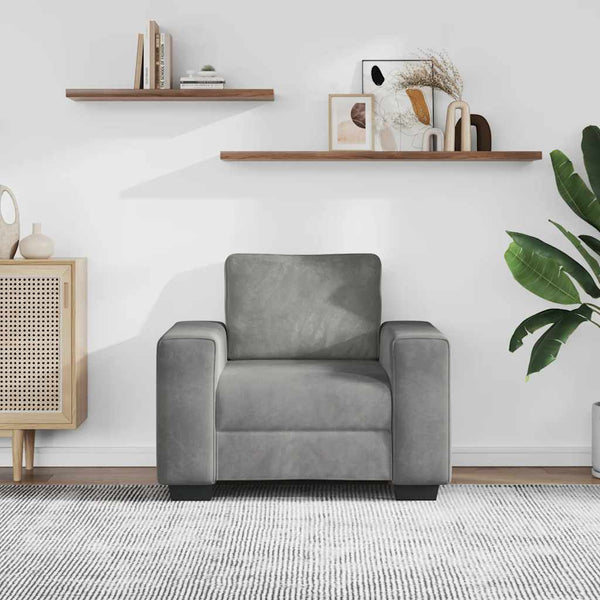 vidaXL Fauteuil gris clair 100x77x82 cm velours