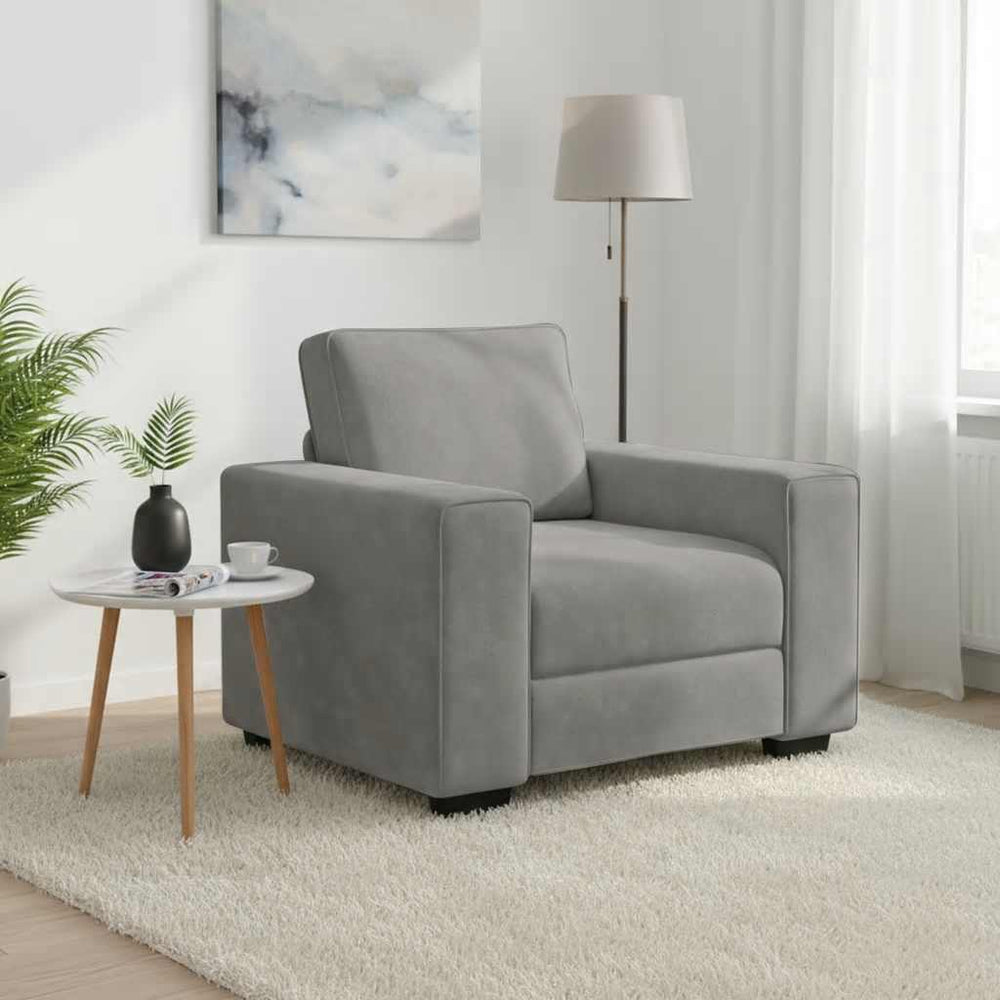 Heller Samt Sessel 100x77x82 cm