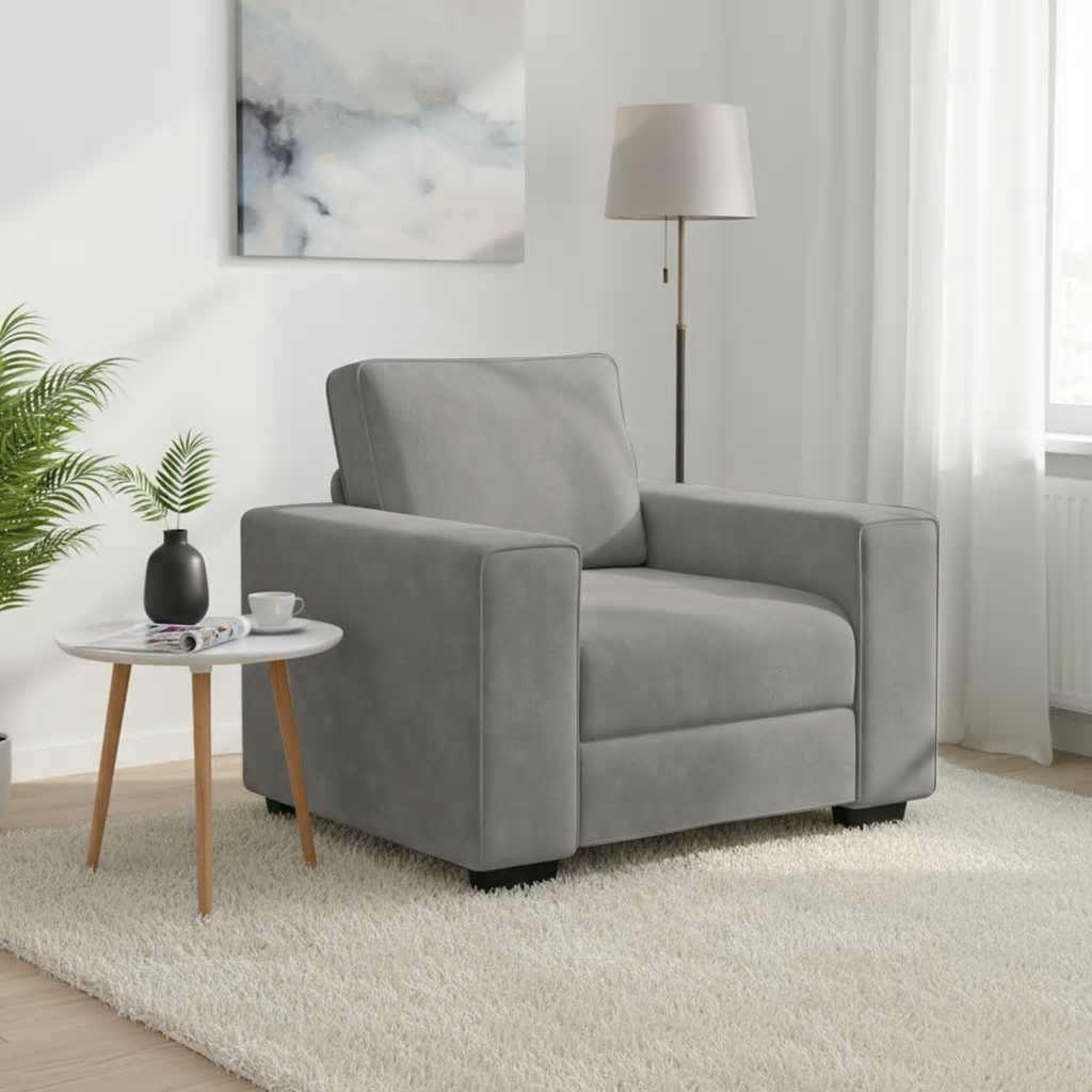 vidaXL Fauteuil gris clair 100x77x82 cm velours