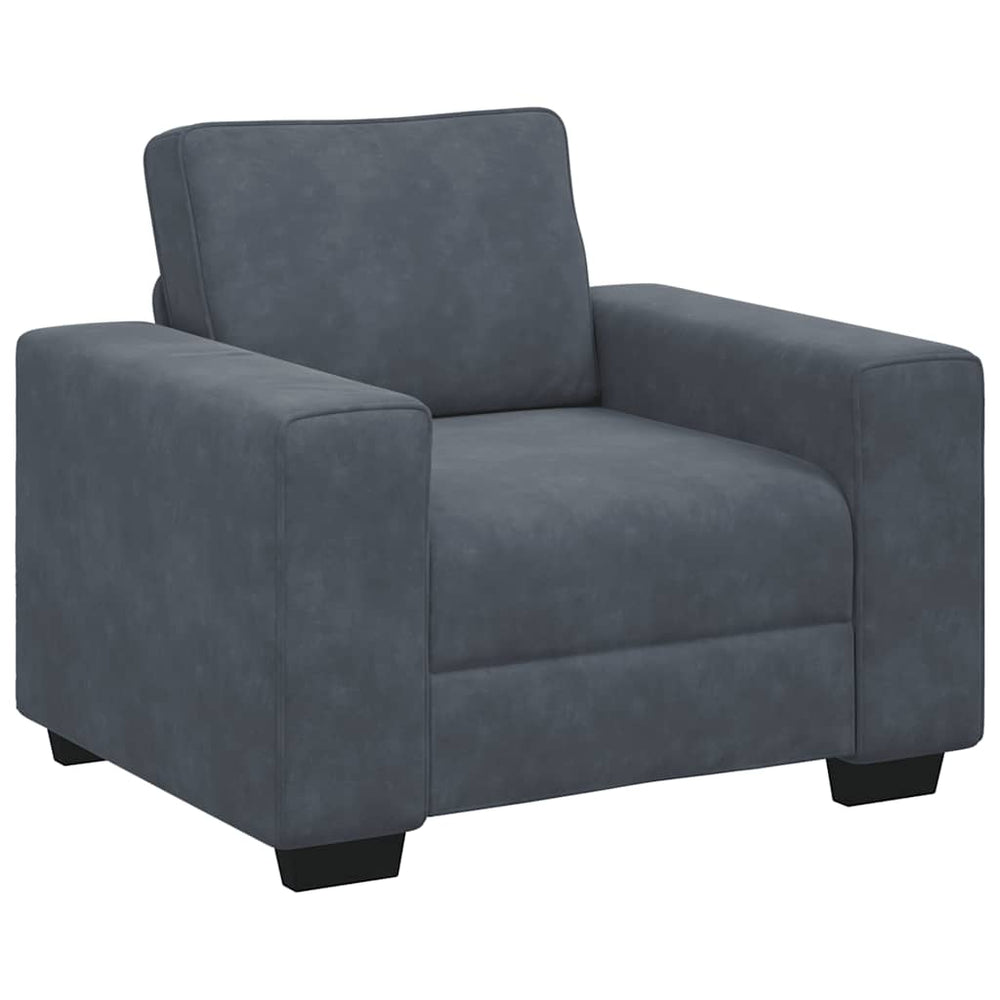 Dunkelgrauer Samt Sessel 100x77x82 cm