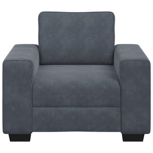 Dunkelgrauer Samt Sessel 100x77x82 cm