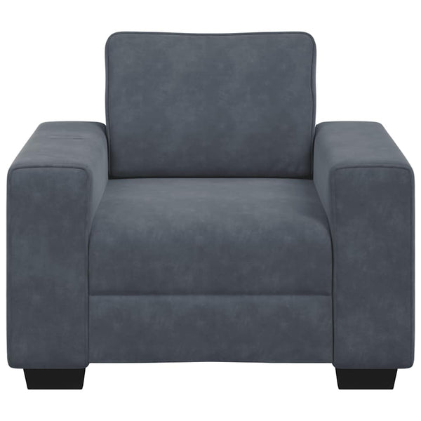 Dunkelgrauer Samt Sessel 100x77x82 cm