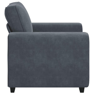 Dunkelgrauer Samt Sessel 100x77x82 cm