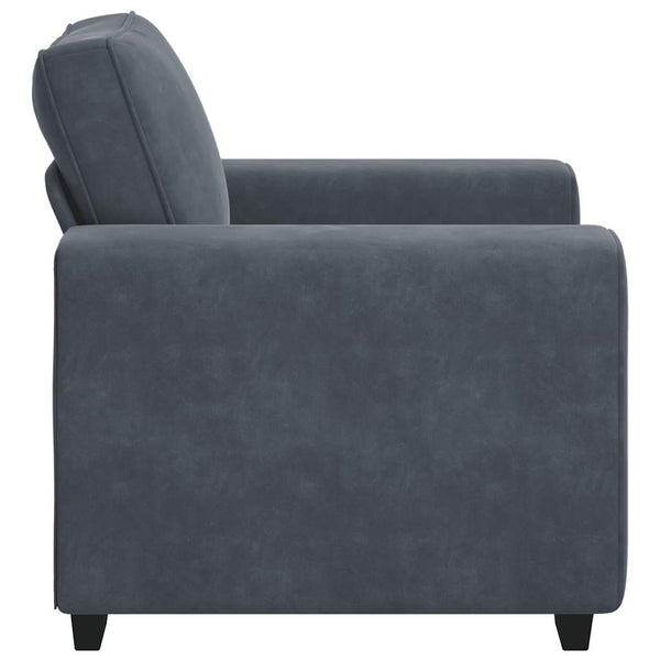 Dunkelgrauer Samt Sessel 100x77x82 cm