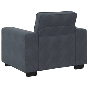 Dunkelgrauer Samt Sessel 100x77x82 cm