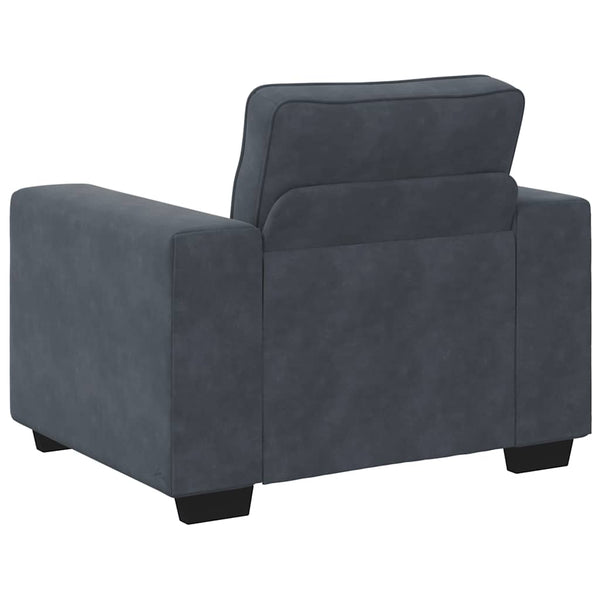 Dunkelgrauer Samt Sessel 100x77x82 cm