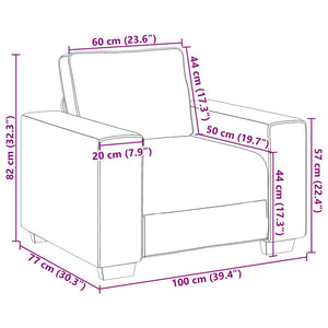Dunkelgrauer Samt Sessel 100x77x82 cm