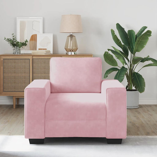 Rosa Samt Sessel 100 cm
