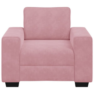 Rosa Samt Sessel 100 cm