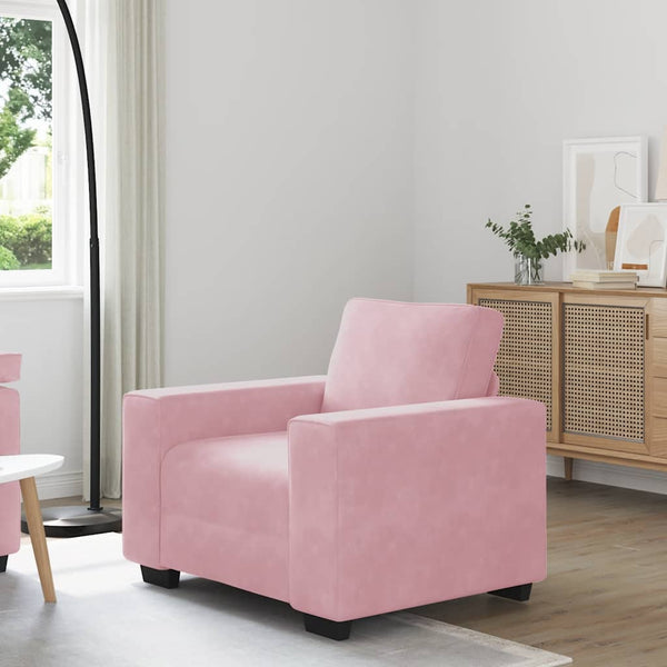Rosa Samt Sessel 100 cm