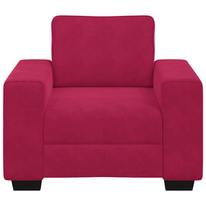 Weinroter Samt Sessel 100x77x82 cm
