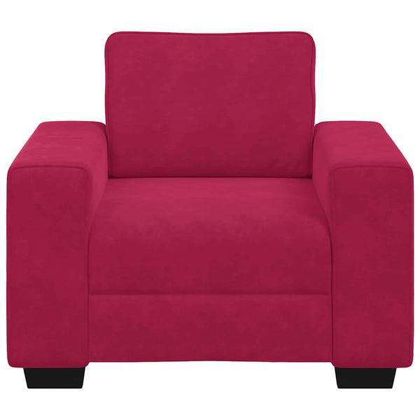 Weinroter Samt Sessel 100x77x82 cm
