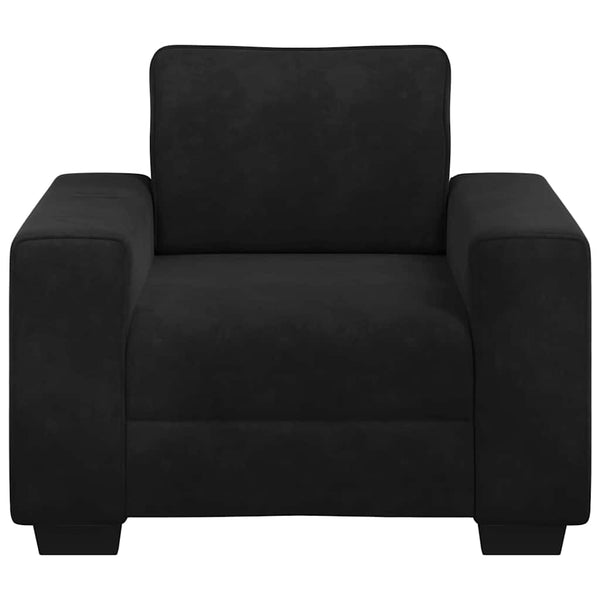 Schwarzer Samt Sessel 100 cm
