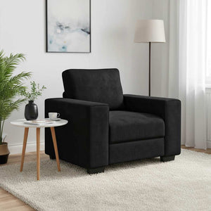 Schwarzer Samt Sessel 100 cm