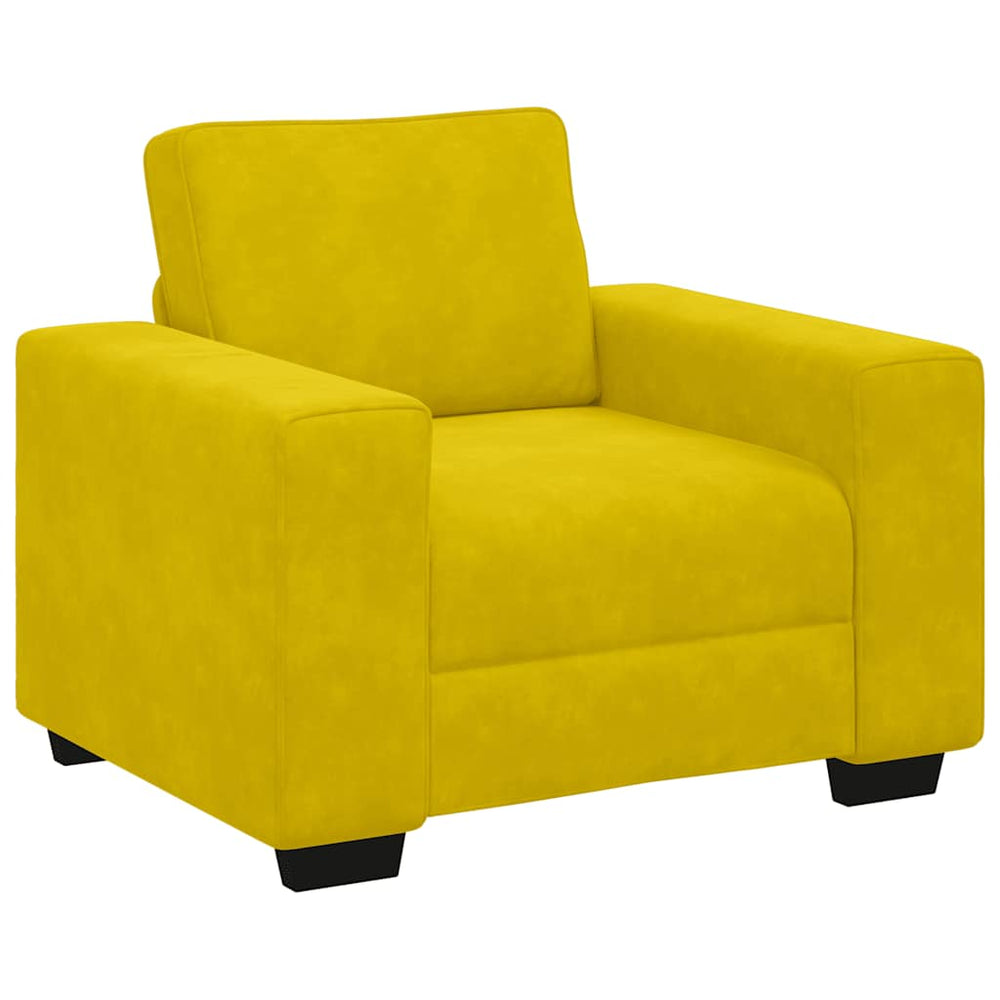 Gelber Samt Sessel 100 cm
