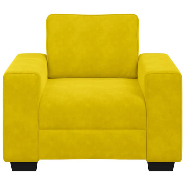 Gelber Samt Sessel 100 cm