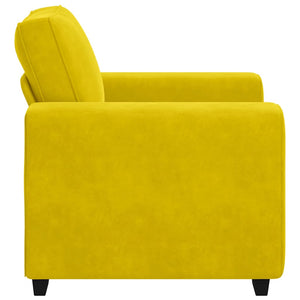 Gelber Samt Sessel 100 cm