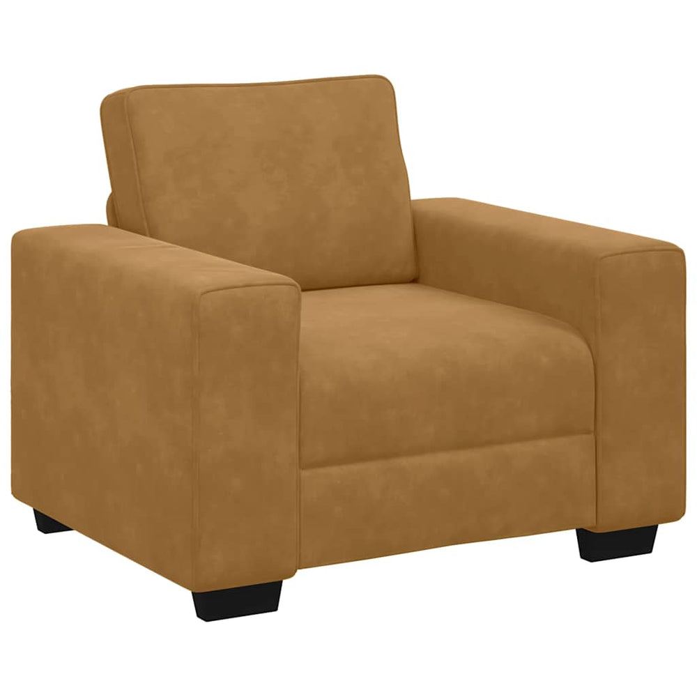 Brauner Samt Sessel 100 cm