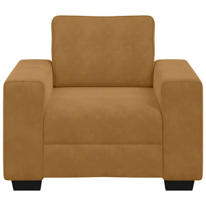 Brauner Samt Sessel 100 cm