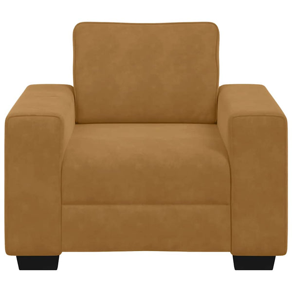 Brauner Samt Sessel 100 cm