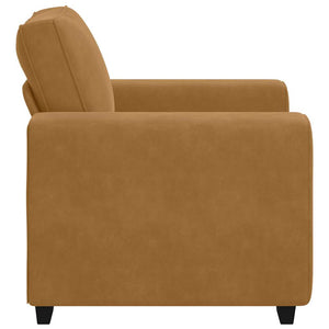 Brauner Samt Sessel 100 cm