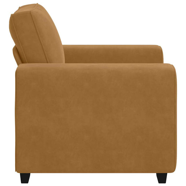 Brauner Samt Sessel 100 cm