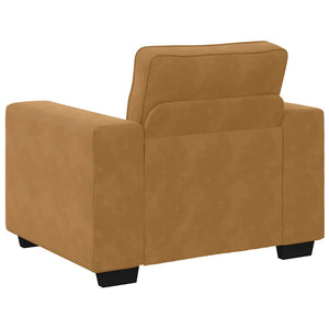 Brauner Samt Sessel 100 cm