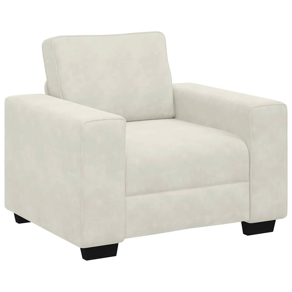 Creme Sessel Samt 100x77x82 cm