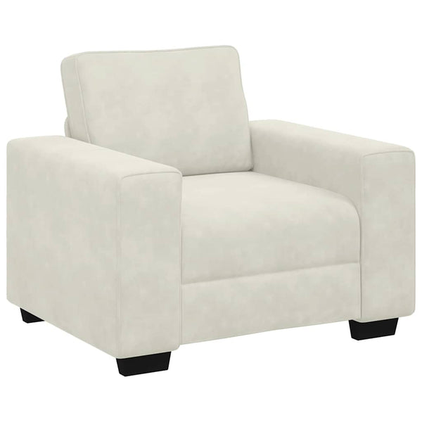 Creme Sessel Samt 100x77x82 cm