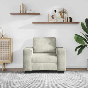 Creme Sessel Samt 100x77x82 cm