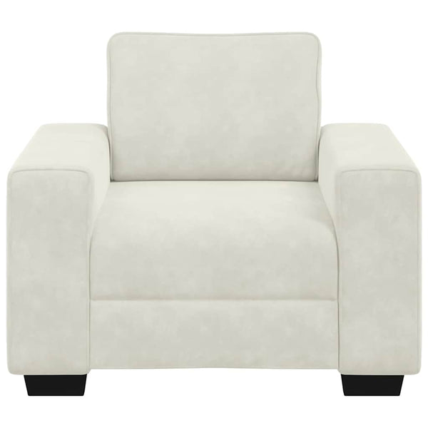 Creme Sessel Samt 100x77x82 cm