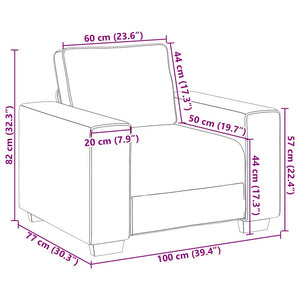 Creme Sessel Samt 100x77x82 cm