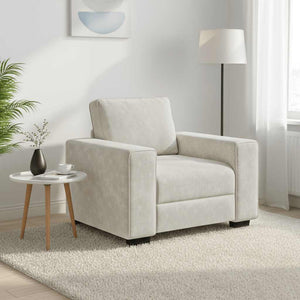 Creme Sessel Samt 100x77x82 cm
