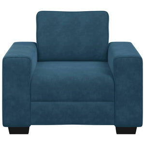 Blauer Samt Sessel 100x77x82 cm