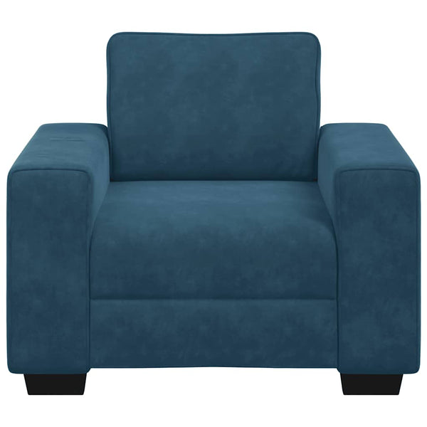 Blauer Samt Sessel 100x77x82 cm