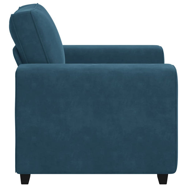 Blauer Samt Sessel 100x77x82 cm